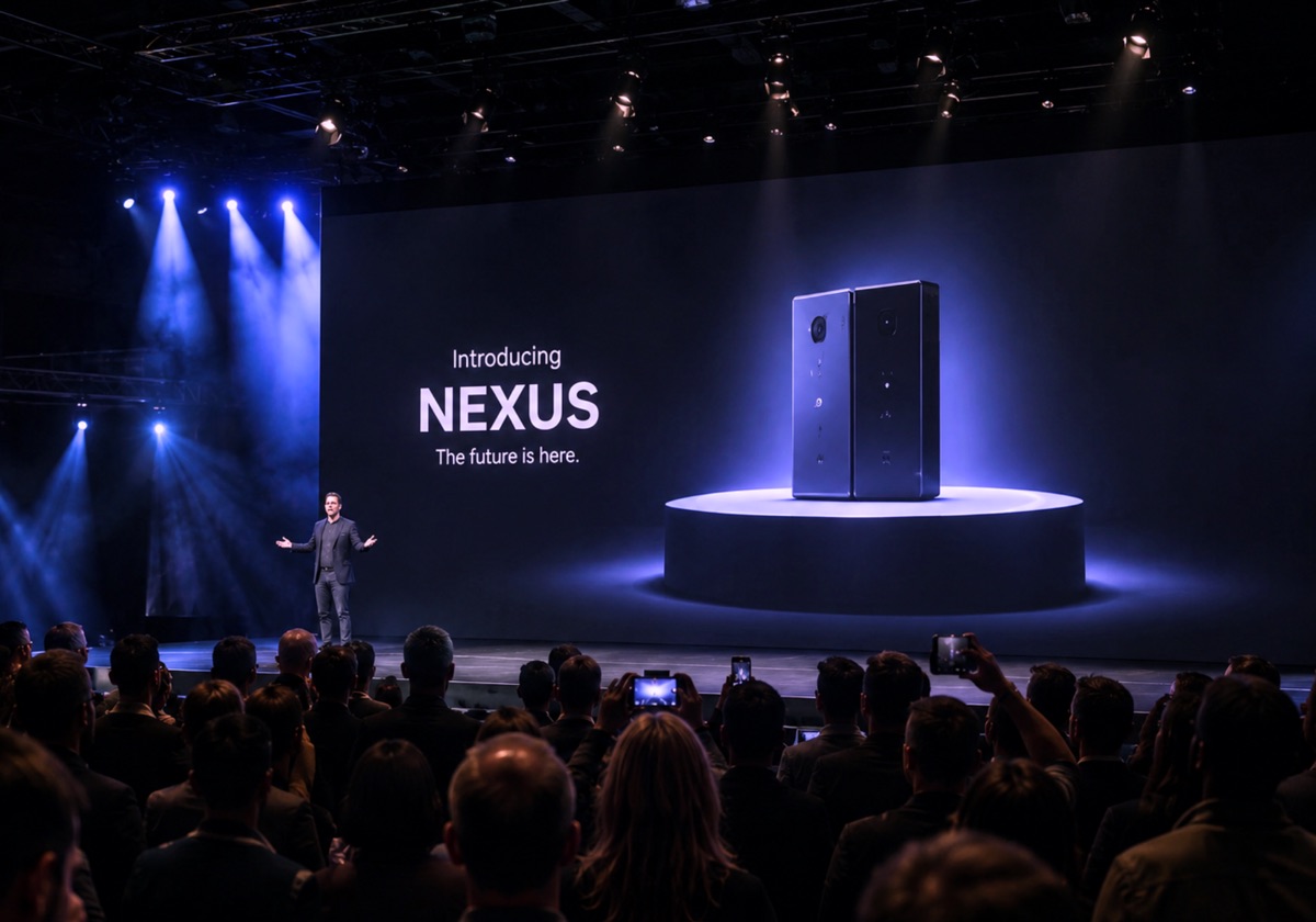 Crowd celebrating at a launch event