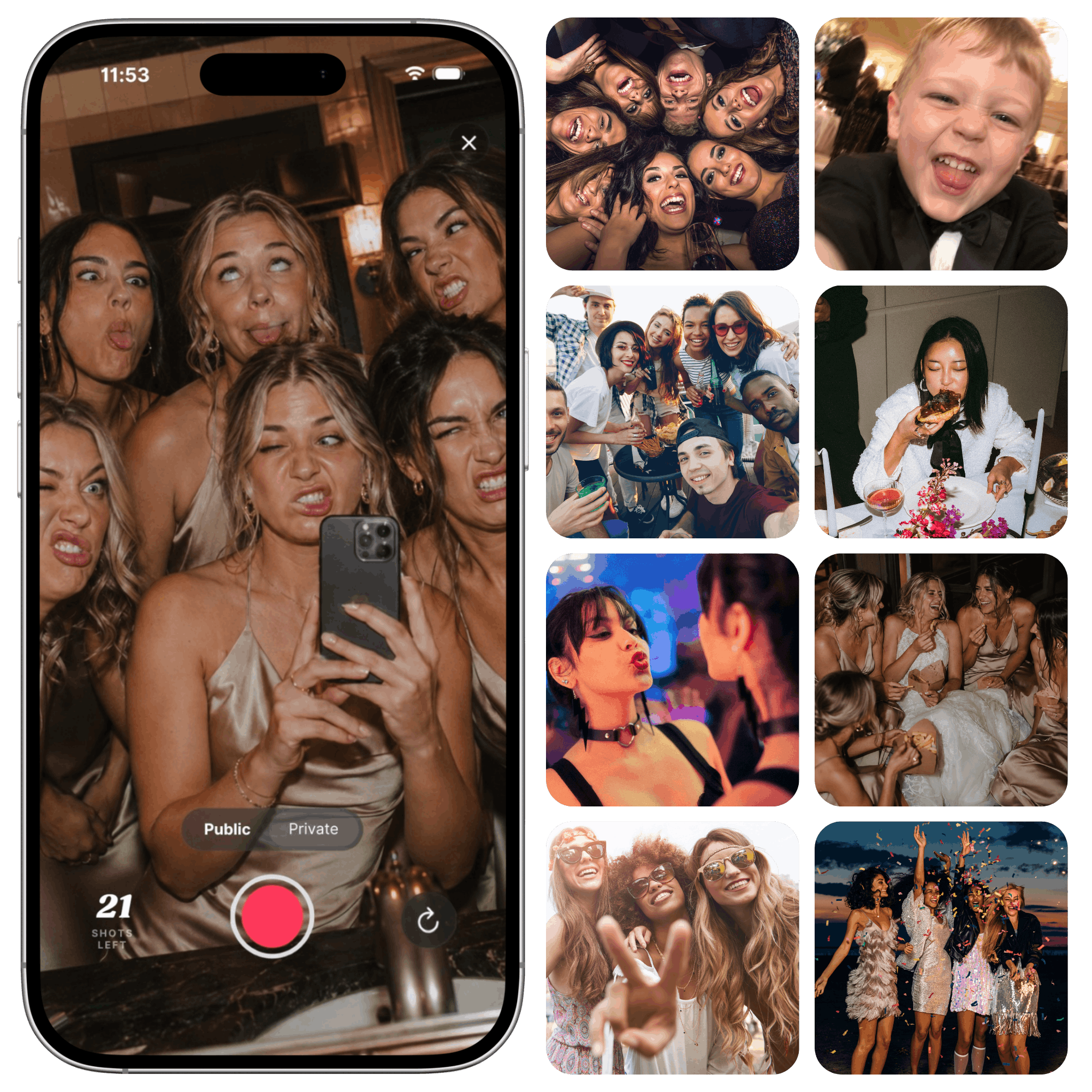 A montage of candid guest photos from a live event